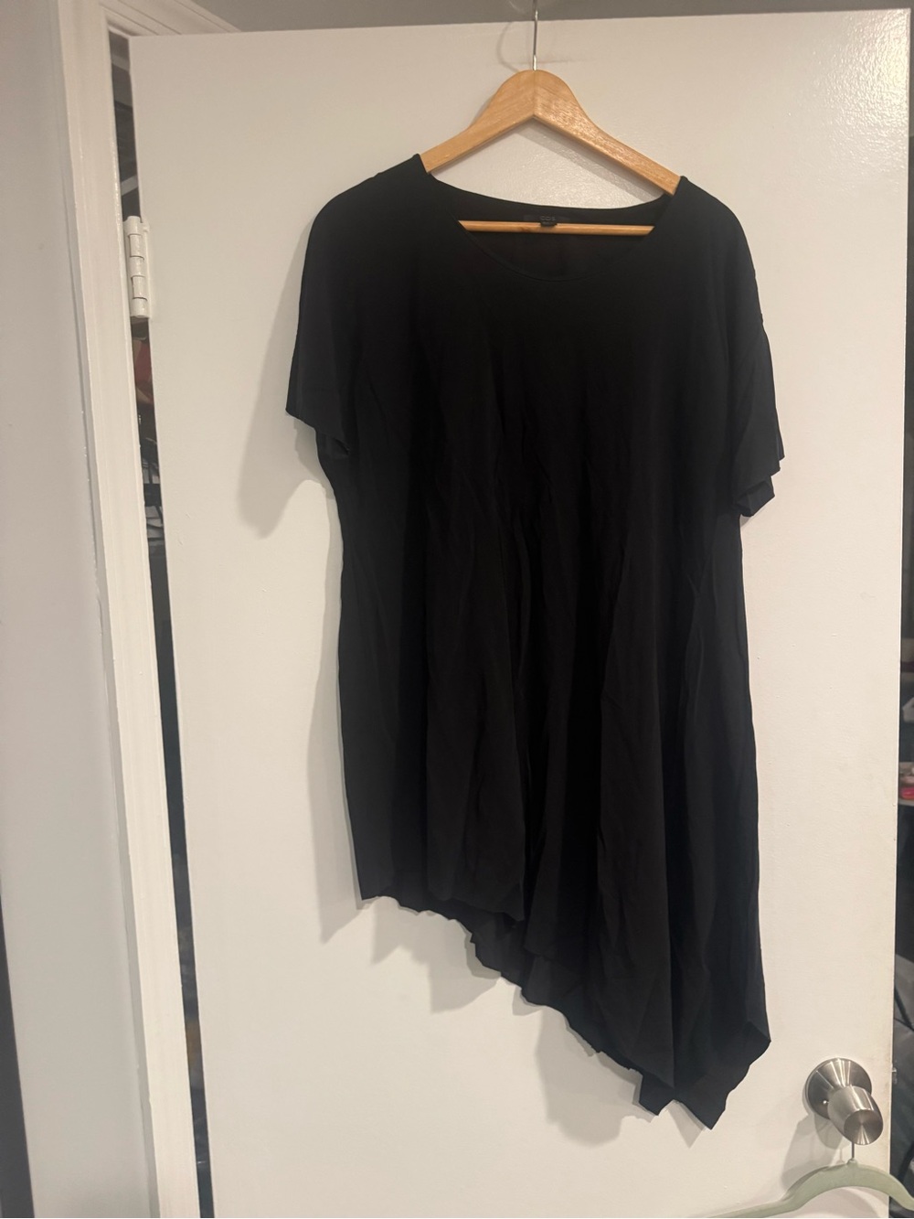 COS Black Asymmetrical Short Sleeve Top Women’s Medium